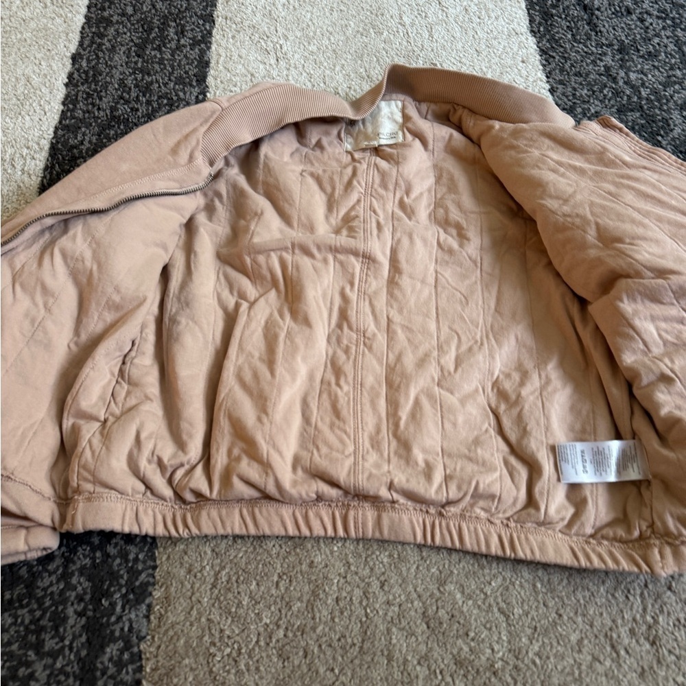 Anthropologie Pilcro Women’s Light Pink Knit Bomber Jacket- Large - Picture 3 of 8